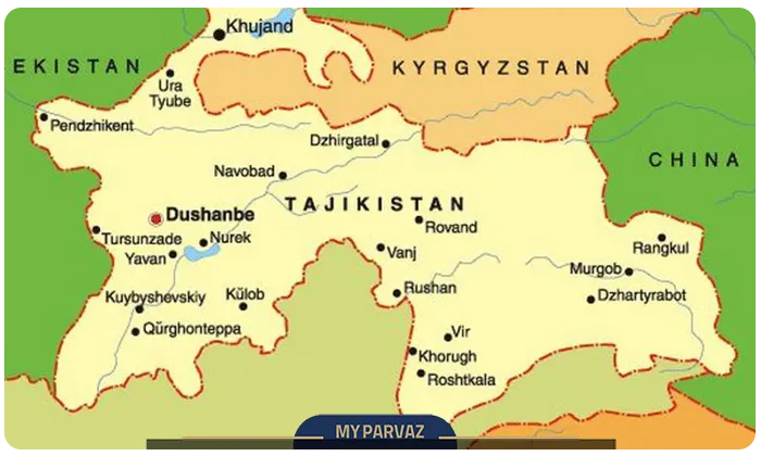 Internal map of Tajikistan
